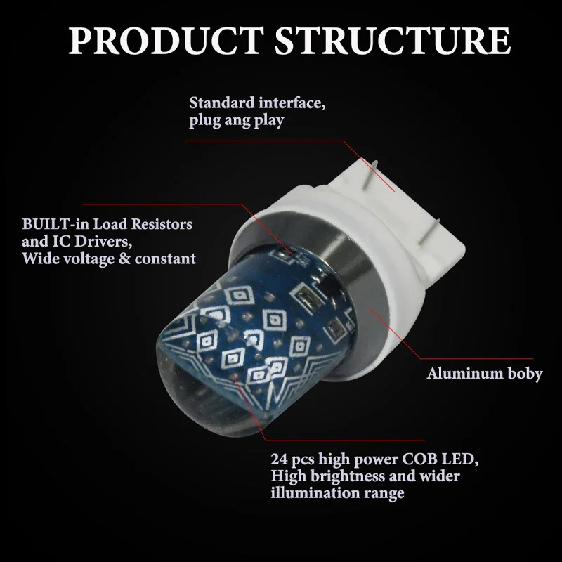1/2 قطعة 1157 BAY15D P21/5 واط دراجة نارية ضوء الفرامل LED فلاش تحذير الذيل ضوء ضوء إحترافي 1157 مصباح ليد مصباح لمبة حمراء