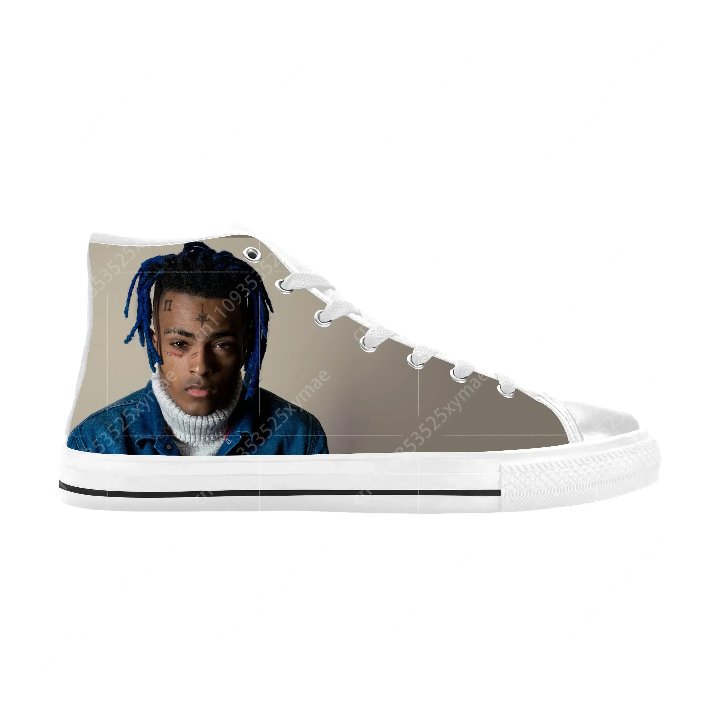 Hot Hip Hop Rapper Rap Singer Music XXXTentacions Casual Cloth Shoes High Top Comfortable Breathable 3D Print Men Women Sneakers
