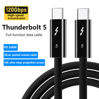 New Thunder-bolt 5 Cable 80Gbps Data 240W Fast Charging 16K60Hz Video Output Fast Charging Type-C Full-featured Data Cable