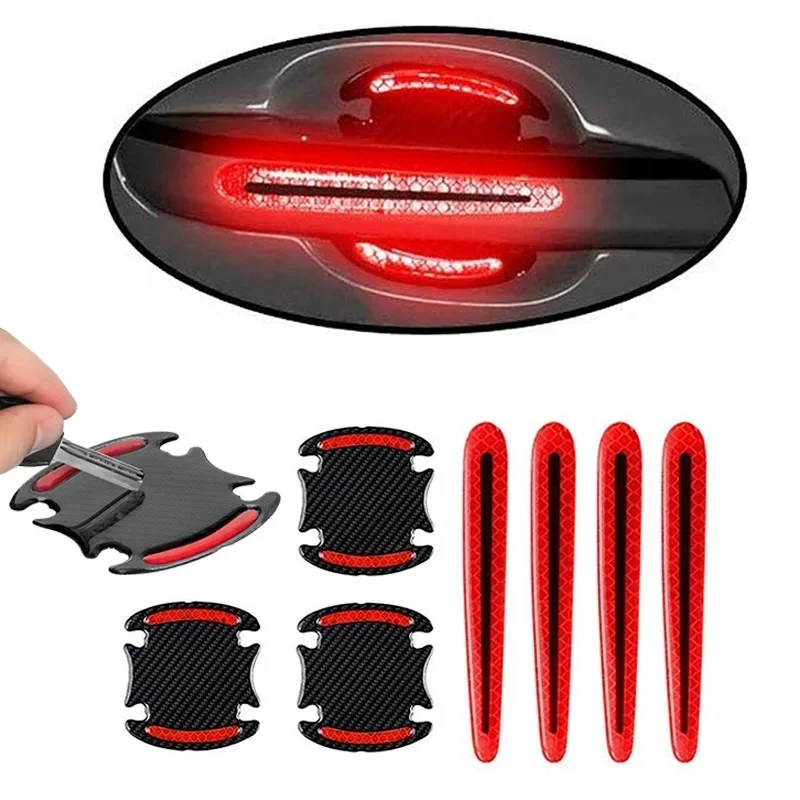 Carbon Fiber Car Door Bowl Handle Reflective Paint Anti-collision Sticker General-Purpose 3D Carbon Fiber Car Sticker