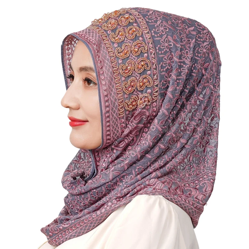 

Amira Muslim Instant Scarf Silk Headscarf Women Head Cover Embroidery Hijab Head Wrap Islamic Niqab Nikab Shawls Turbante Mujer
