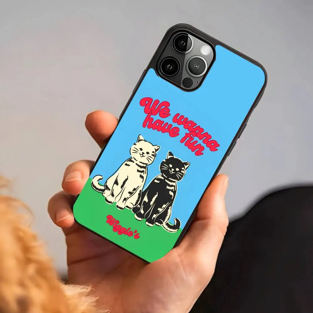 Wir wanna have fun w-wiggle Handyhülle Mobile passend für Apple 16 PRO MAX 15 14 13 12 MINI 11 Patch schwarze Hartschale
