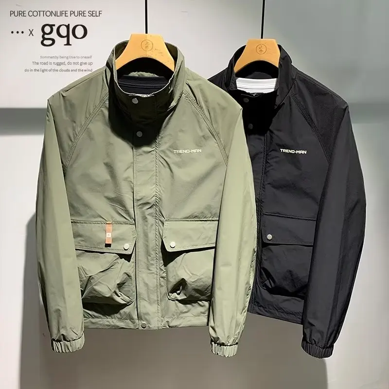 

Faionable Casual Men's Jaet Stand Collar Large Size 250 Pou New Sle Korean Version Spring Autumn Season Outerwear