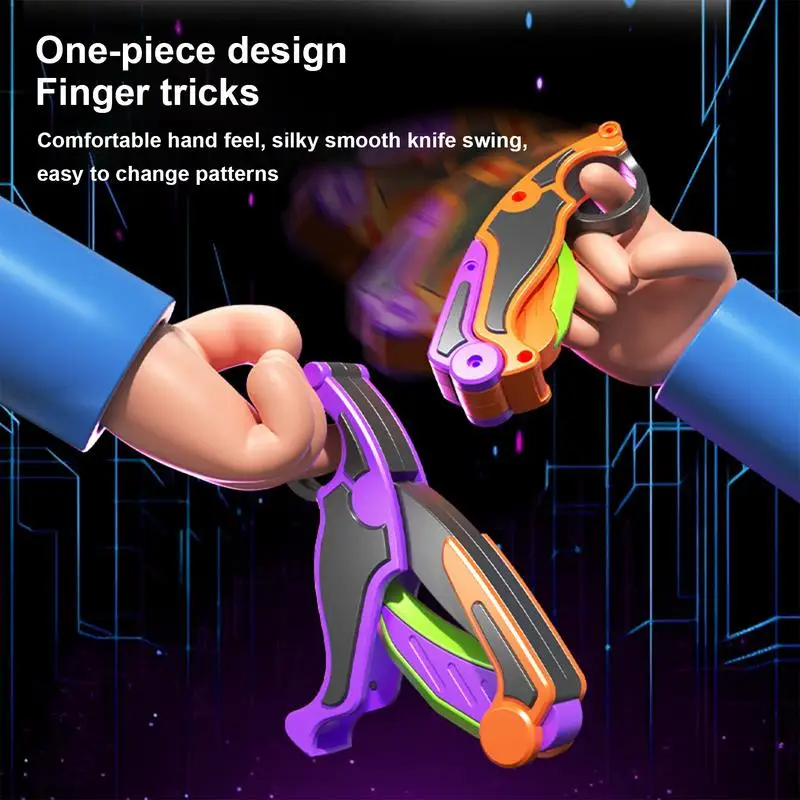 3D Gravity Folding Claw Knife Butterfly Claw Gravity Carrot Knife Fidget Toys Straight Jump Quick Push Stress Relief Toy