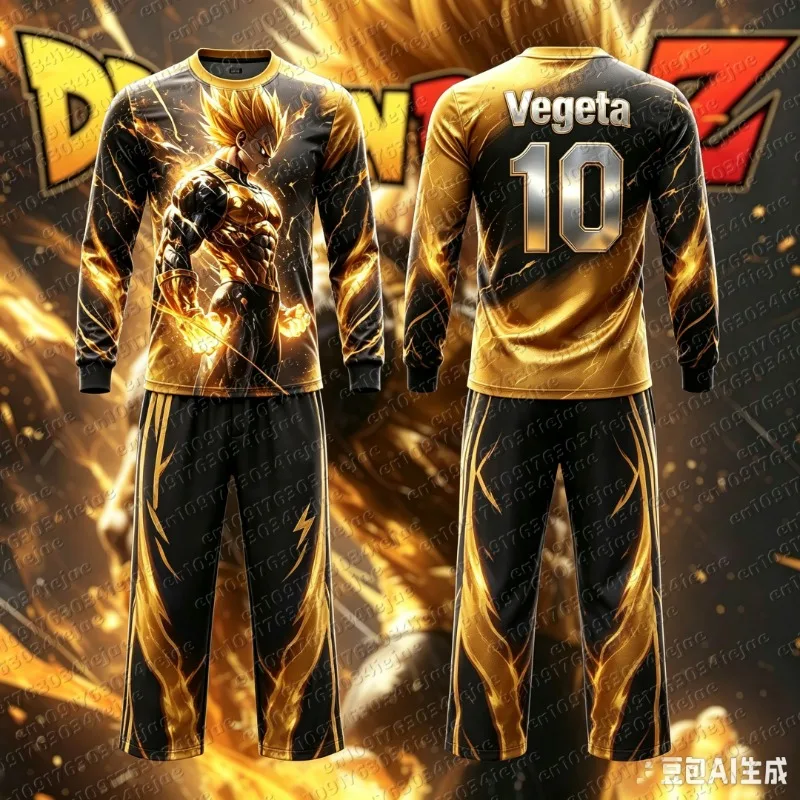 2026 New Adult Men's Kid Dragon Ball NO.10 Vegeta 3D Printed Football Jersey T-Shirt Suit Anime T-Shirt Special Jersey Y2k