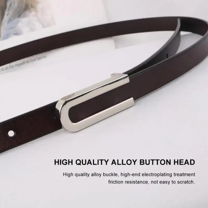 Fashion Black PU Leather Thin Belt Female Dress Suit Skirt Decoration Creative Buckle Belt Thin Ladies Waistband Women Belts