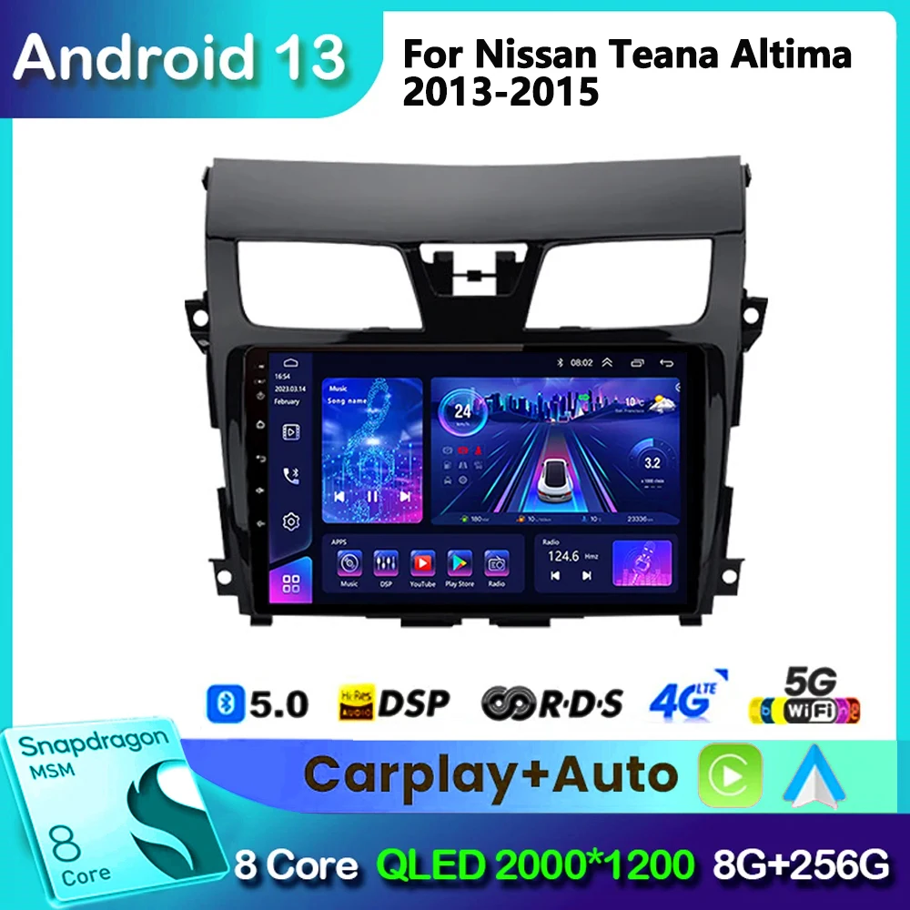 

For Nissan ALTIMA TEANA 3 2013-2018 Android 13 Carplay Radio GPS Car Video Player Android Auto WIFI BT GPS navigation 2DIN