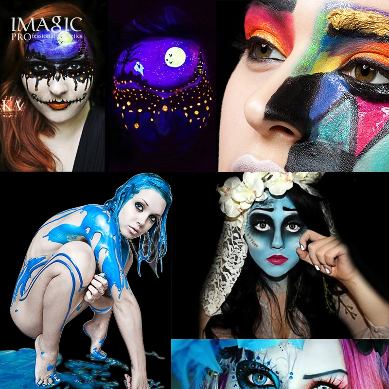 IMAGIC 12 Colors Flash Tattoo Face Body Paint Oil Painting Art Halloween Party Fancy Dress Beauty Makeup Tools