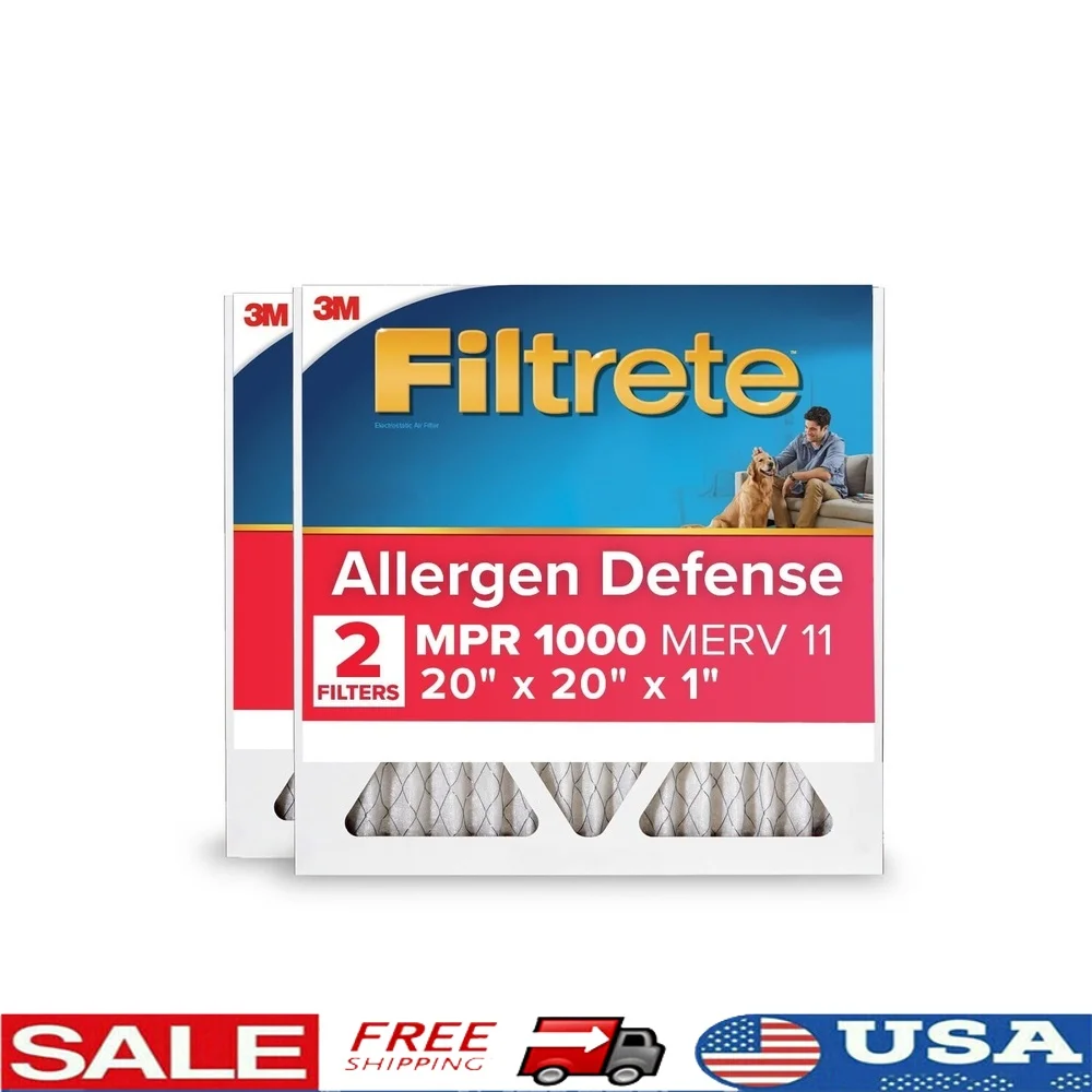 

Воздушный фильтр для печи HVAC 20x20x1 MPR 1000 MERV 11, защита от аллергенов, 2 упаковки, защита от алергии, защита от алергии, защита от пыли и ворса, моющаяся