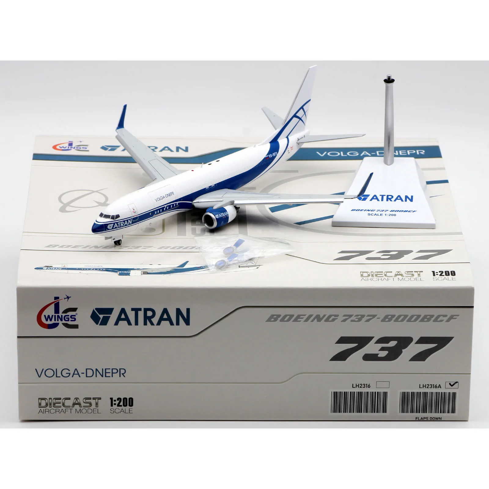

LH2316A Alloy Collectible Plane Gift JC Wings 1:200 Aviatrans Cargo Boeing B737-800(BCF) Diecast Aircraft Model VQ-BFS Flap Down
