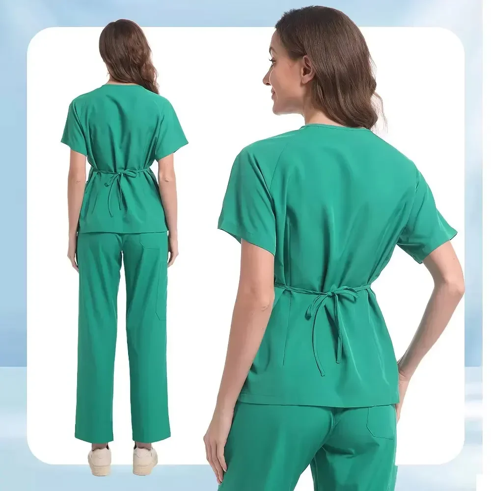 Surgical Uniforms Woman Scrub Set Medical Nurse Beauty Salon Workwear Clinical Scrubs Top Pants Spa Doctor Nursing Clinical Suit
