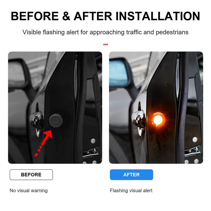 Car Door Warning Lights for Toyota Alphard Vellfire 30 40 Series Flashing Courtesy Lamps Safety Alert 1 Pair
