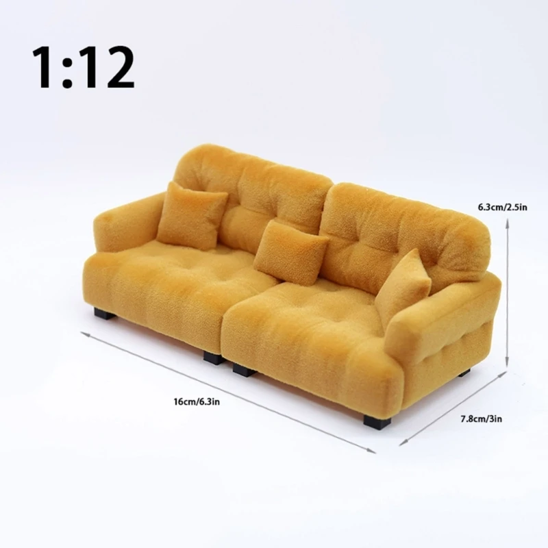 Handgemaakte mini-bank poppenhuizen enkele bankstel massaal loveseat-zits voor realistische slaapkamerscènes 15UB