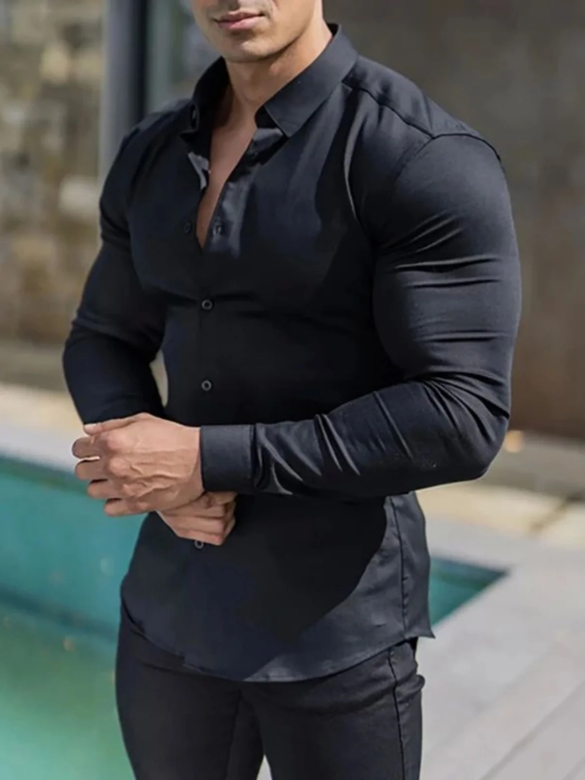 

Casual Fitn Long Sve irt Slim Fit Breathable Skin-Friendly Autumn Men's Button-Up irt Leisure Faion