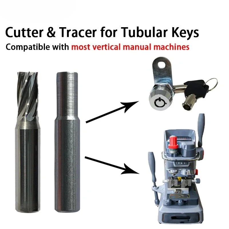 1/2Pcs Tubular key Barrel Key Cutter Tracer Compatible with Most Vertical Manual Key Cutting Machines Locksmith Tools