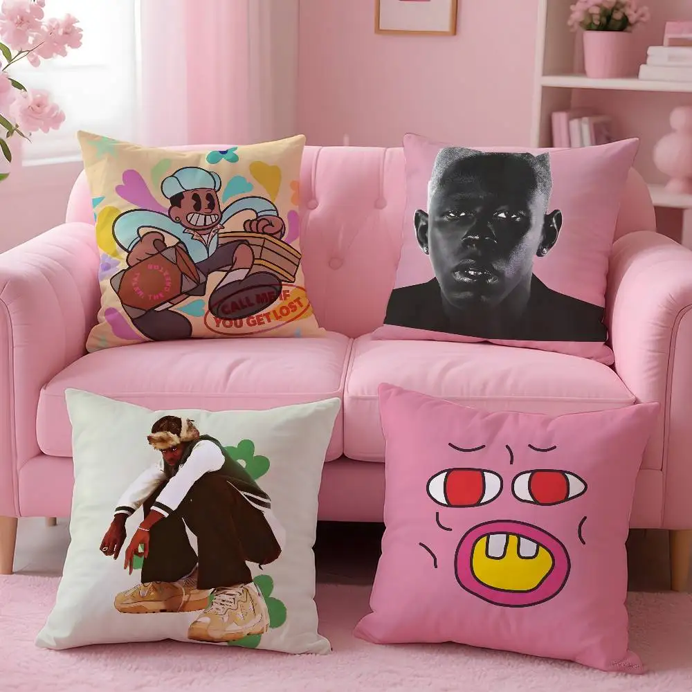 T-Tyler The Creator مغني الراب كيس وسادة نمط مطبوعة المخدة لغرفة المعيشة غطاء وسادة أريكة وديكور غرفة نوم