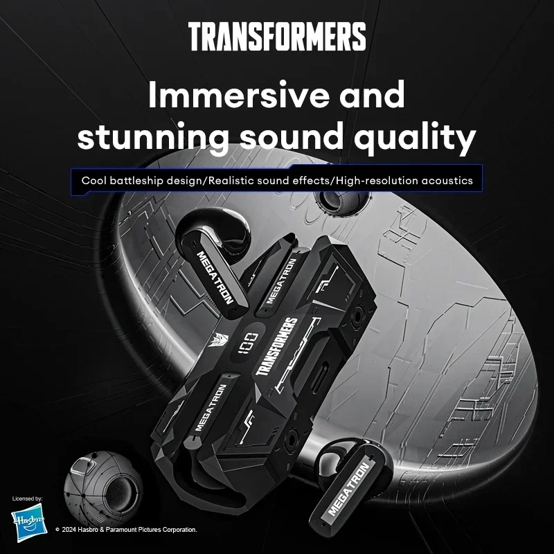 TRANSFORMERS TF-T51 Bluetooth Wireless Earphone HIFI Surround Stereo Low Latency Gaming Earbuds Bumblebee Portable Audio Headset