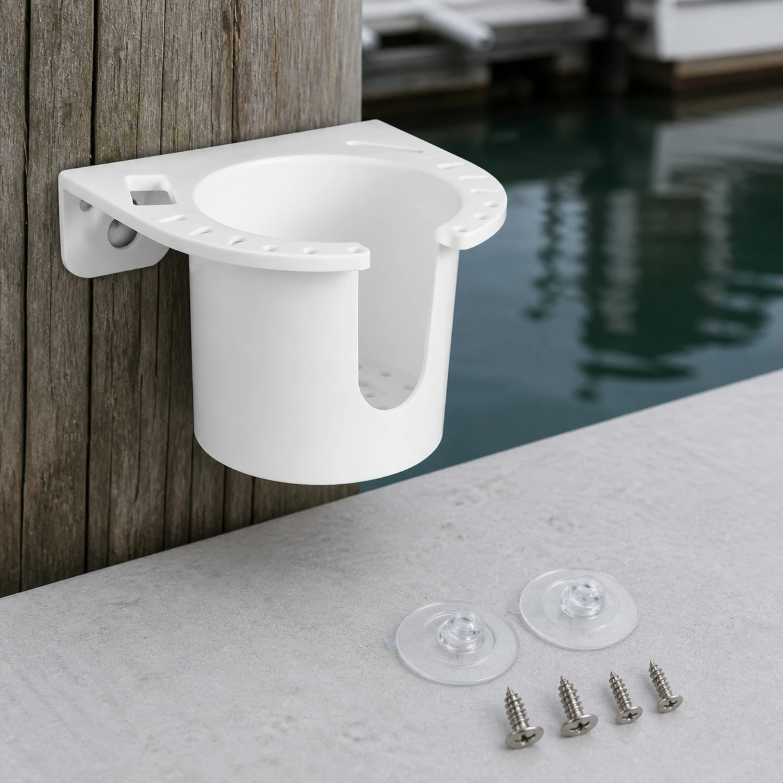 Fishing Gear Organizer with Suction Cups and Screws Compact Lightweight Plastic Holder for Hooks Lures Clippers