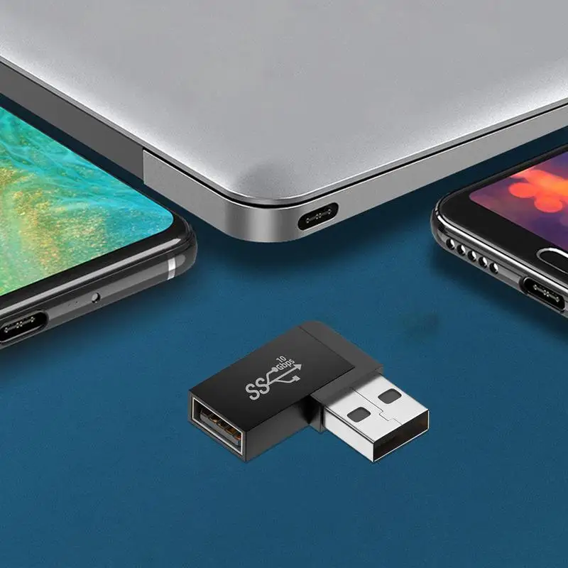 90 270 stopni kąt USB 3.1 Adapter złącza męski na żeński lewego prawego kąt nachylenia USB do USB3.1 Adapter rozszerzający konwerter