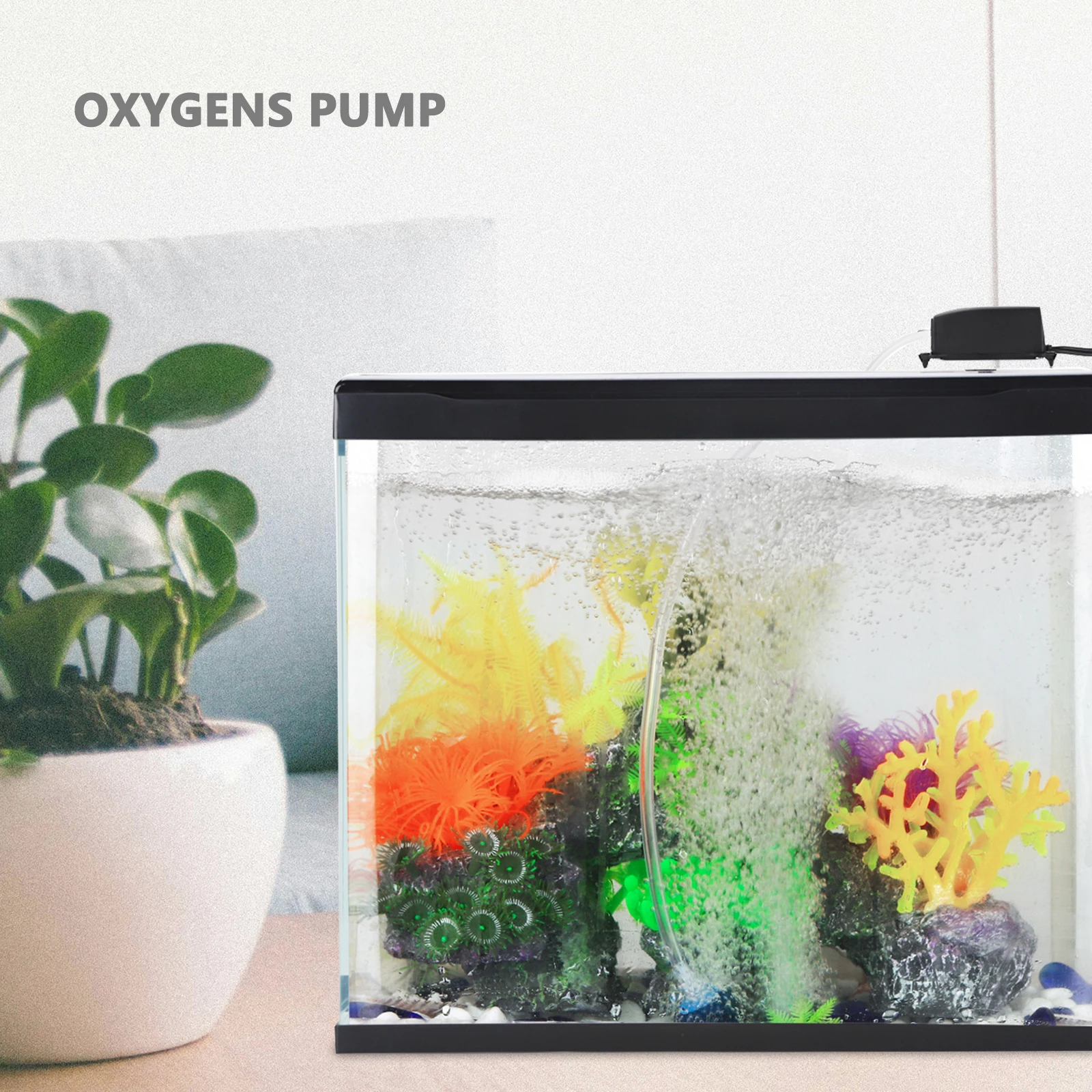 

1Set Aquarium Oxygen Pump Kit Small Quiet Air Pump Aerator for Fish Tank Pond Home Office Use Aquarium Bubbler