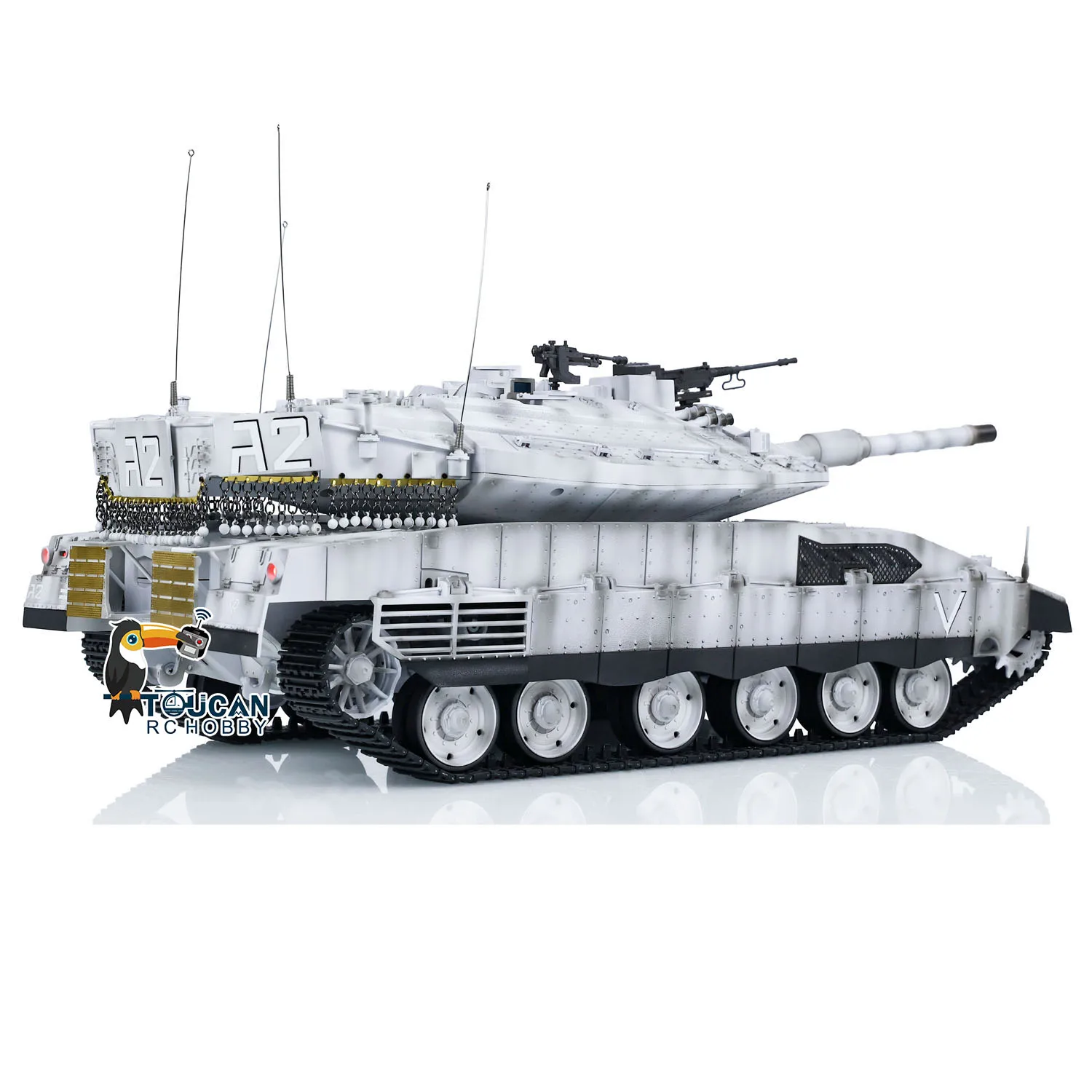 Plastica Heng Lungo RC Carro Armato di Battaglia Principale 1/16 IDF Merkava MK IV 3958 Barile Recoil Telecomando Carro Armati Bianchi Modello RC Giocattolo TH23437