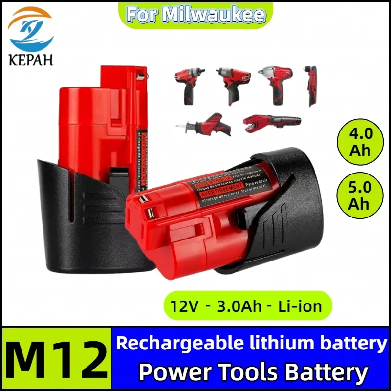 

Аккумулятор Milwaukee 12 В, 3,0 Ач, совместимый с Milwaukee M12 XC 48-11-2410 48-11-2420 48-11-2411, аккумулятор для аккумуляторных инструментов 12 В P108