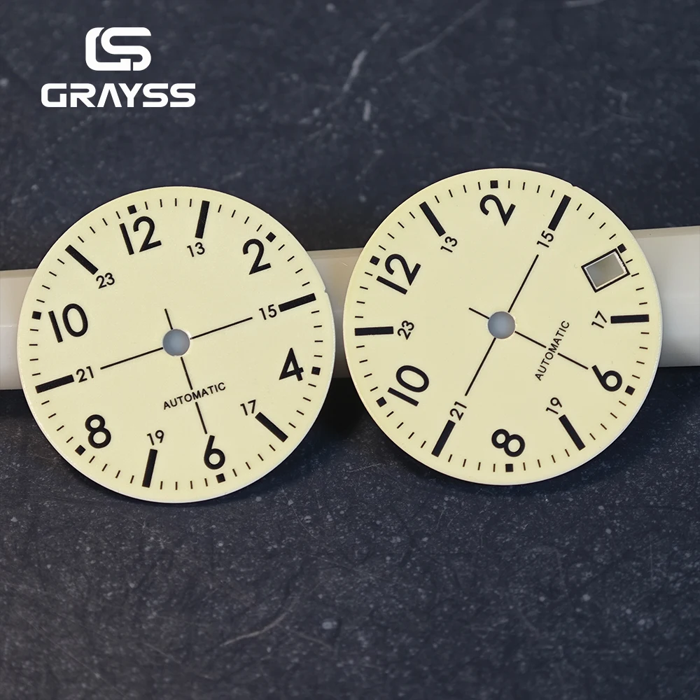 NEU Vollgrünes C3 Lume Pilot 28,5mm Zifferblatt Uhrenzubehör Modifiziert für SKX NH35 NH34 NH36 Miyota 8215 ETA2824 Uhrwerke – Detail 5