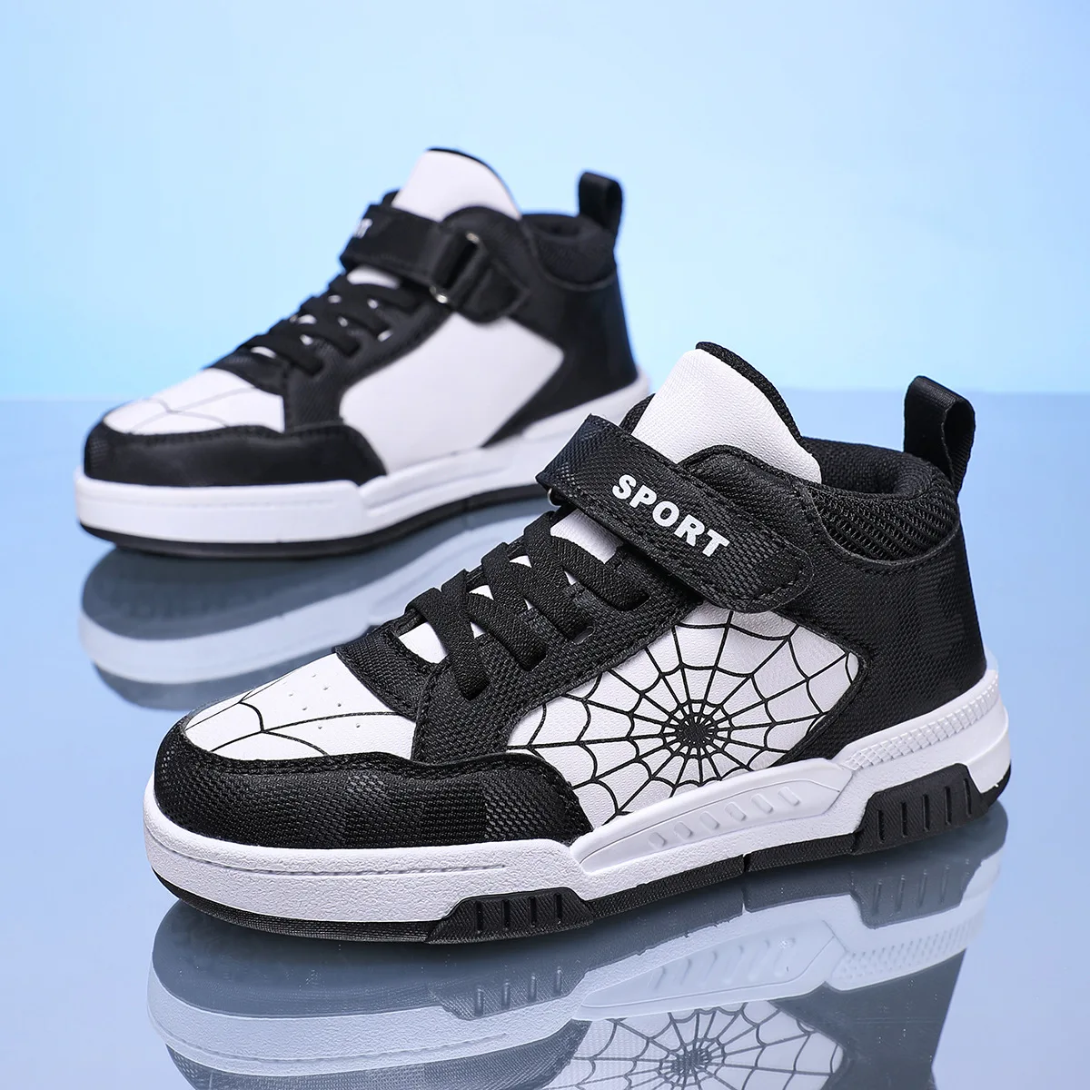 

Детская повседневная обувь, кроссовки, сетчатая весенняя обувь с мультяшным принтом для детей, противоскользящая розовая, черная обувь на липучке, размер 29-39