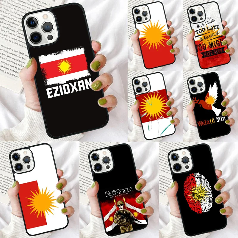 Yazidi Flag Ezidxan Phone Case for iPhone 16 15 14 12 13 mini PLUS X XS XR 11 PRO MAX Back Cover Fundas Shell