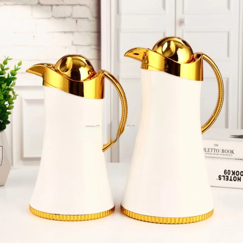 Table restaurant brass gold camping insulated  thermos glass inner arabic vacuum flask arabian tea coffee pot