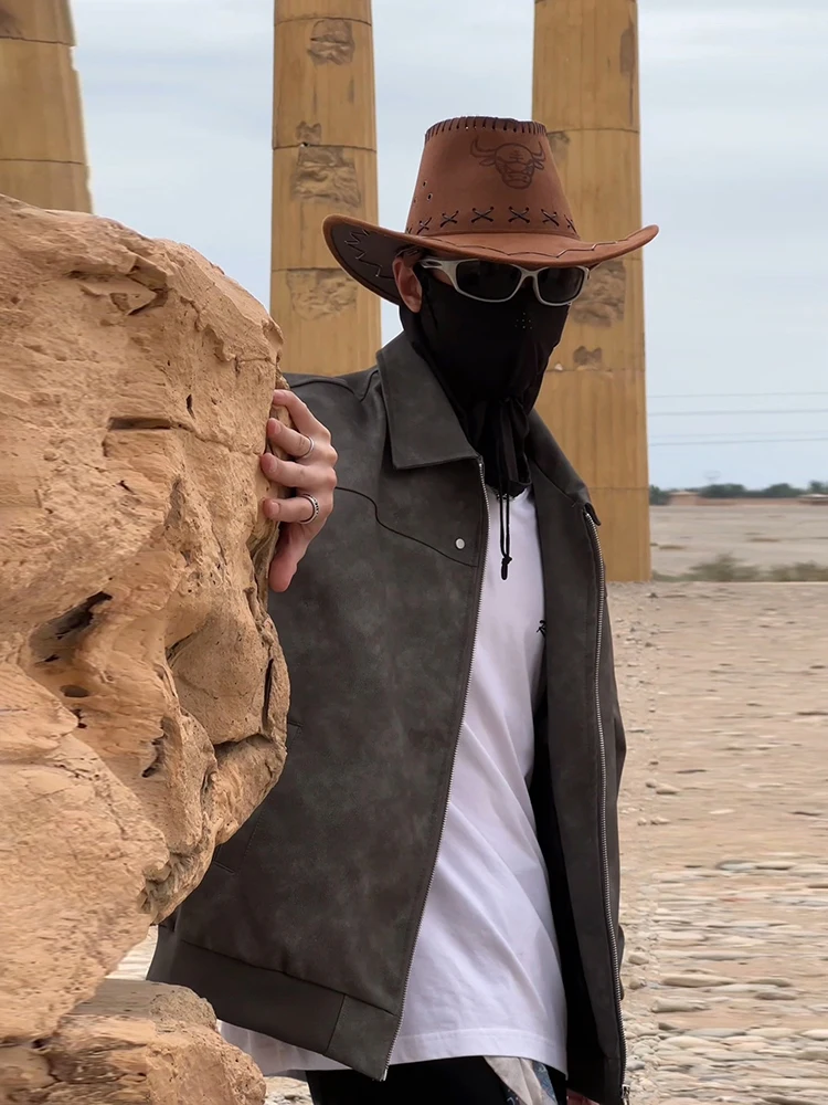 

Мужская кожаная куртка Ootd American Sle: модная, ветрозащитная, короткая, в бейсбольном стиле, для весны и осени, в корейском стиле