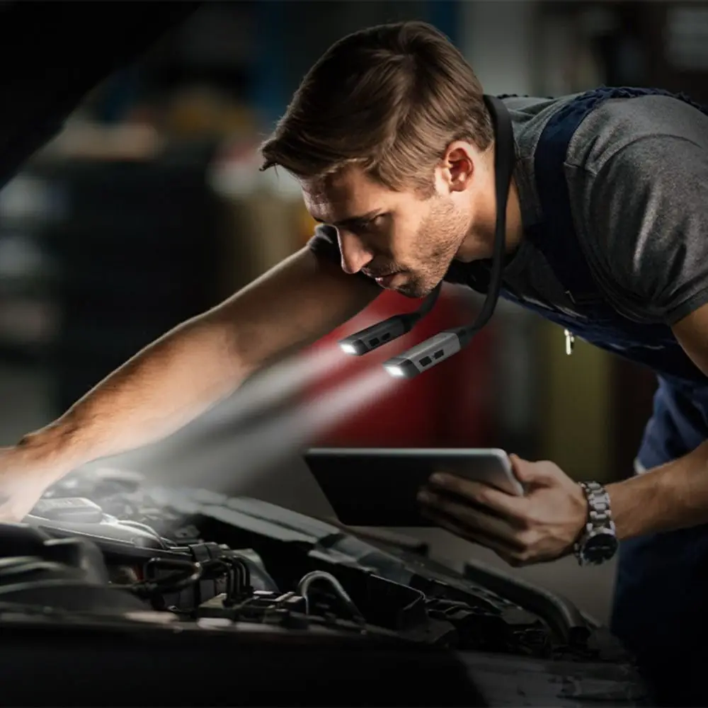 

Гибкая настраиваемая лампа для чтения с магнитным креплением, перезаряжаемая, складная, с функцией подвешивания, для вязания крючком