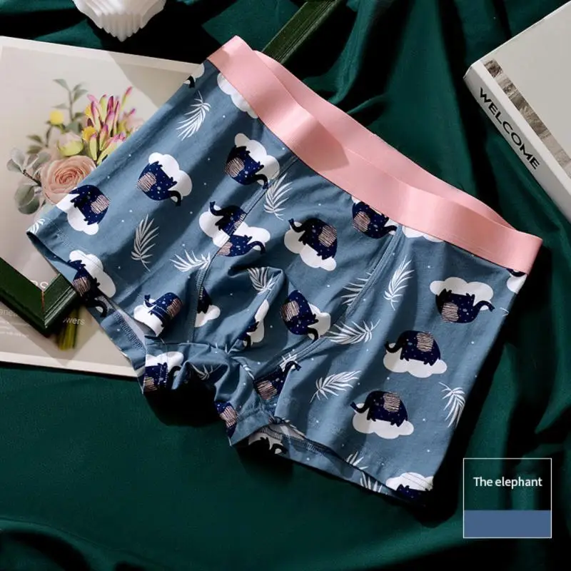 Bragas de algodón con dibujos animados para hombre y mujer, ropa interior Sexy de cintura media para amantes, bóxers suaves de Modal de talla grande