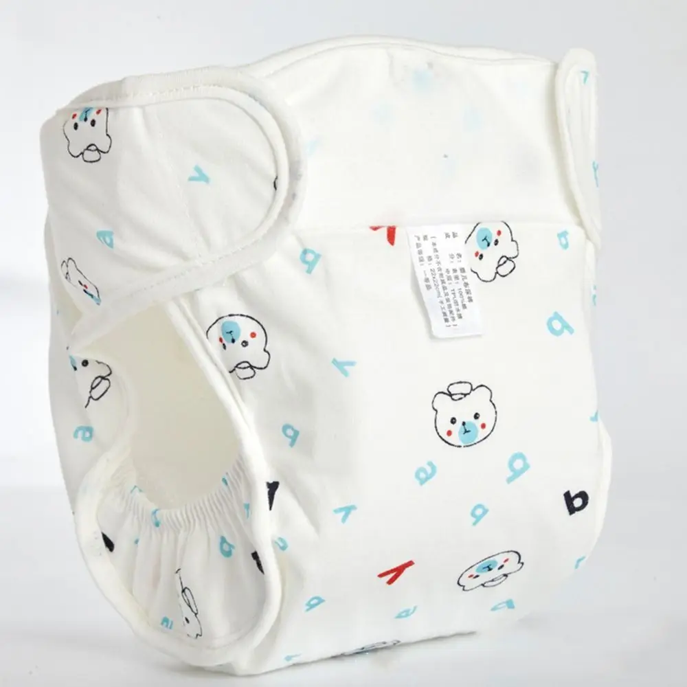 Couche-culotte en tissu réglable pour bébé, sous-vêtements ours, pantalons d'entraînement pour bébé, Design de dessin animé, couches en coton pour nourrissons et enfants