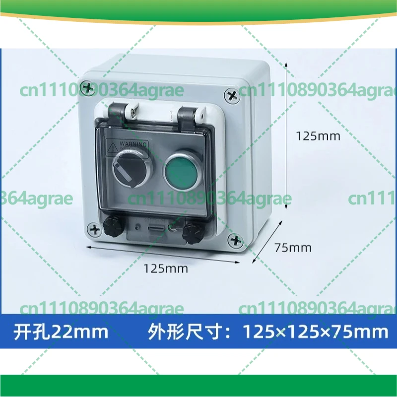 For 2 Hole Outdoor Waterproof Push Button Control Box Emergency Stop Start Stop Self Reset Junction Box Tool Parts
