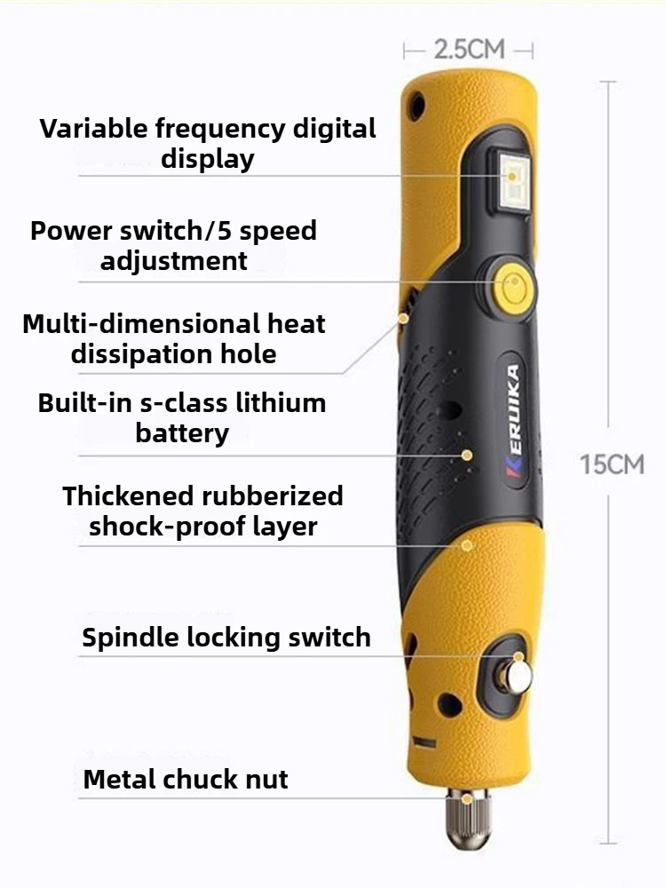 Small Handheld Electric Grinder Jade Carving Electric Polishing Machine Multipurpose Wireless Polisher Cutting Carving Tool Set