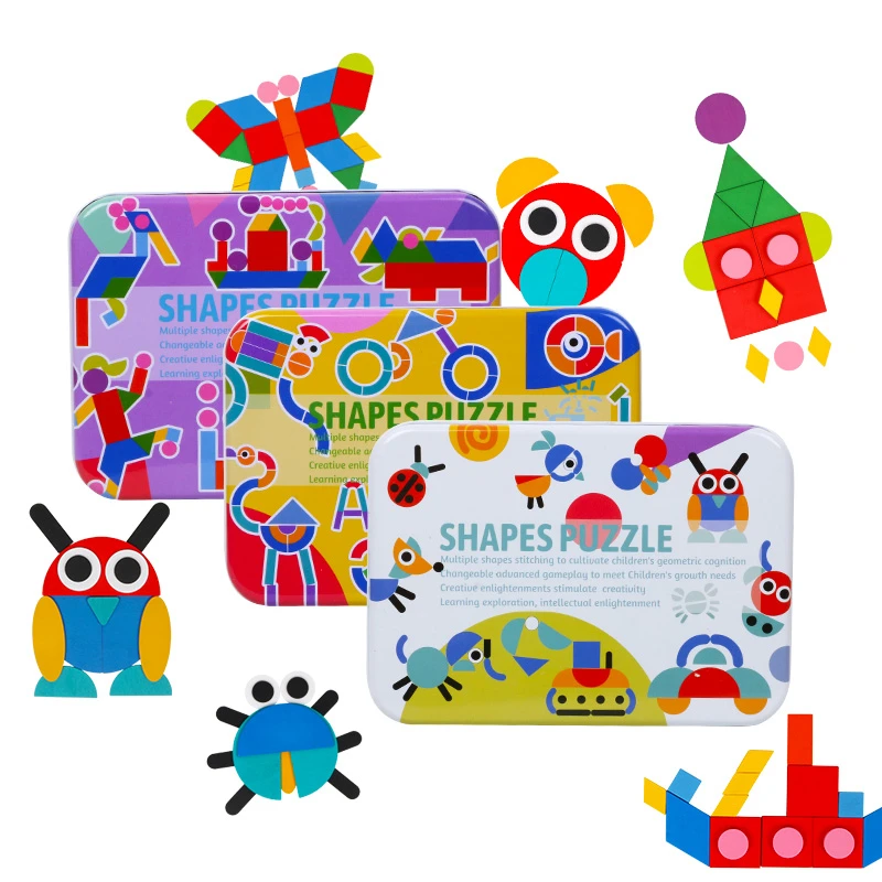 Puzzle créatif en bois pour enfants, jouets éducatifs d'apprentissage précoce, cadeaux Montessori pour enfants, nouvelle collection