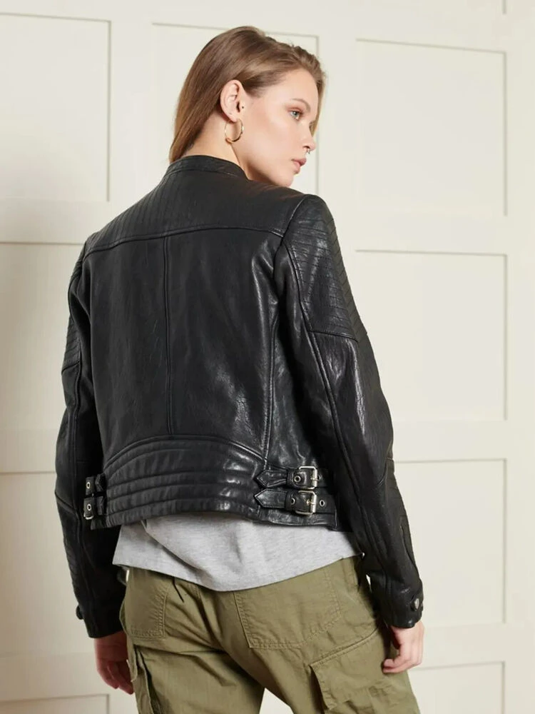 Classic Leather Jacket Genuine Leather Jacket Handmade Women Jacket