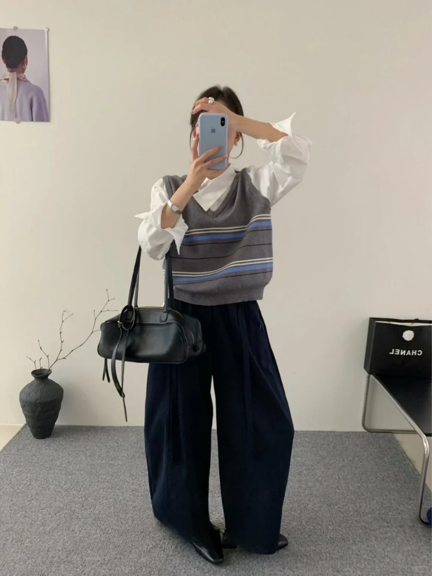 

Korean Sle Knitted irt Fake Two-Piece Unique Design Sensation Women's Faion Top Winter Long Sve Comfortable Softn