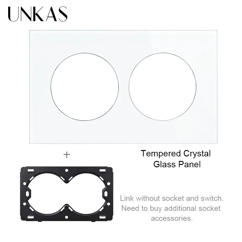 UNKAS A8 White Glass EU French Socket 1 2 3 Gang 1 Way TV RJ12 Telephone RJ45 Computer USB Universal DIY Free Combination Outlet