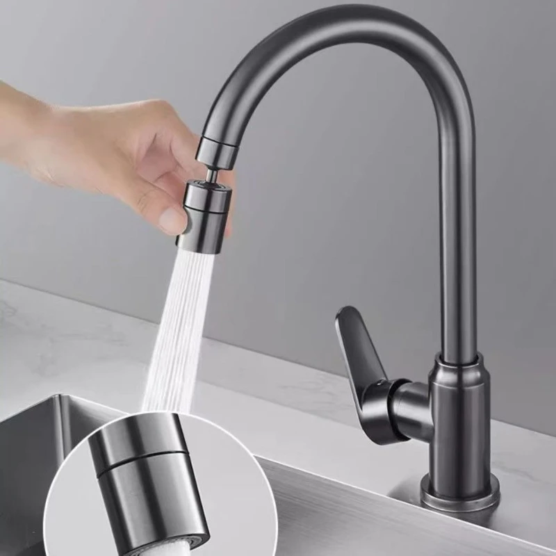 

Серый смеситель для горячей и холодной воды для простой установки, вращающийся смеситель для кухонной мойки из нержавеющей стали