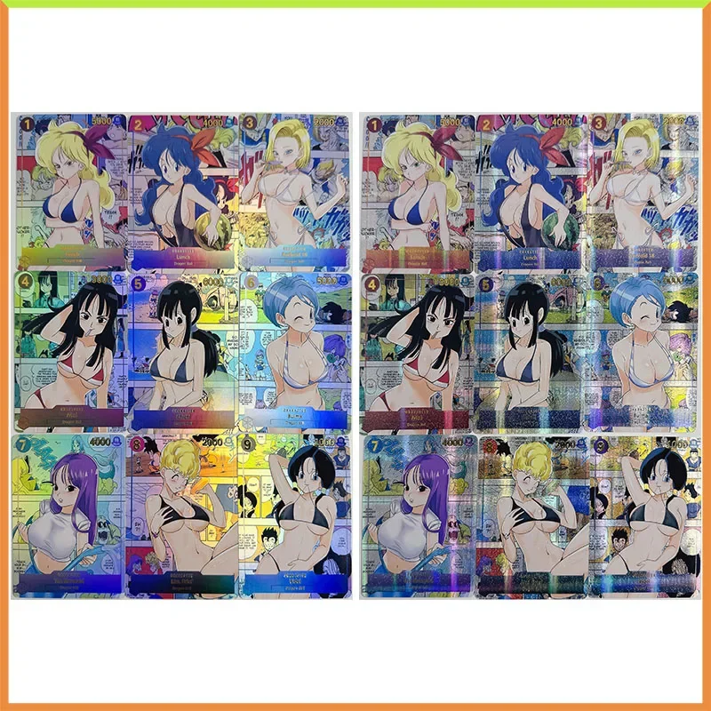 

Anime Dragon Ball DIY ACG Hot Stamping Tabletop Game Collectible Cards Lunch Chichi Bulma Android 18 Toys for boys Birthday Gift
