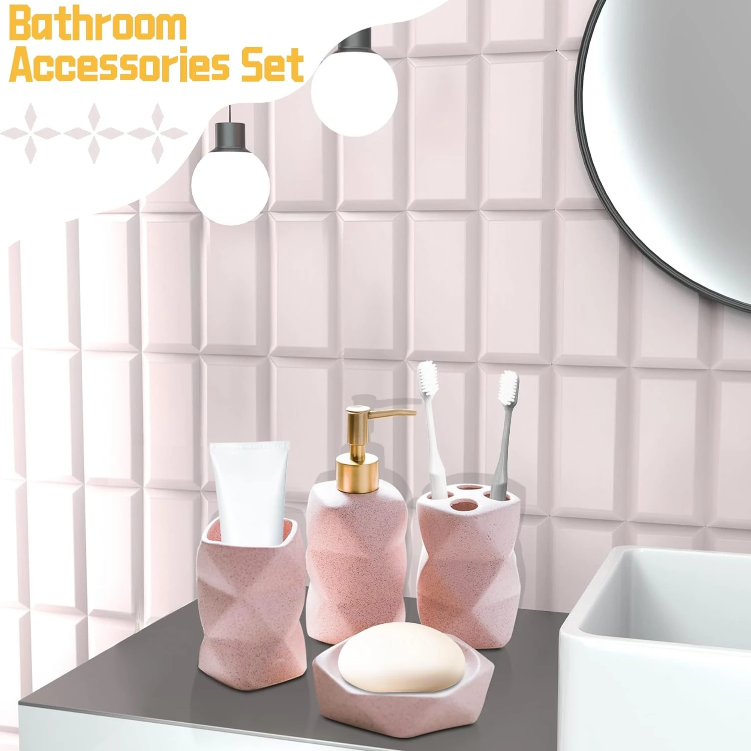 Premium Bathroom Accessory Set for Luxurious and Sophisticated Décor Upgrade.