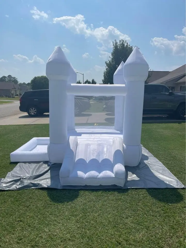 Customization Oxford 9x9x7ft White Bounce House With Ball Pit For Toddlers Inflatable Bouncy Castle Free Shipping To Door