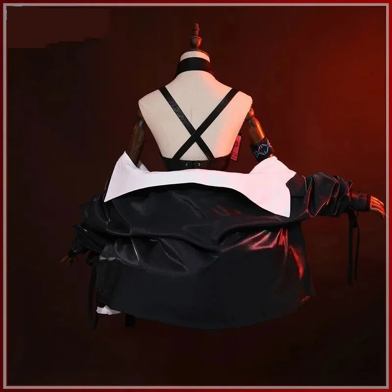 x;3,f'6;h\9/Game Arknights Surtr Cosplay Costume Games Suit Red Long Wig High Heeled Halloween Easter Carnival Role 6'h.8\j,3/f'