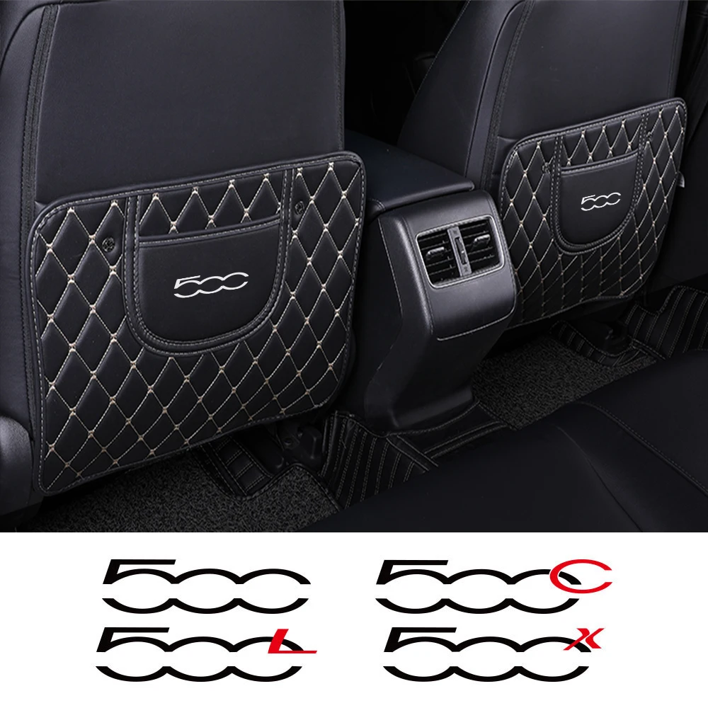 

1 шт., детский кожаный коврик для спинки автомобильного сиденья Fiat 500 500C 2012 500X 500L Abarth 695