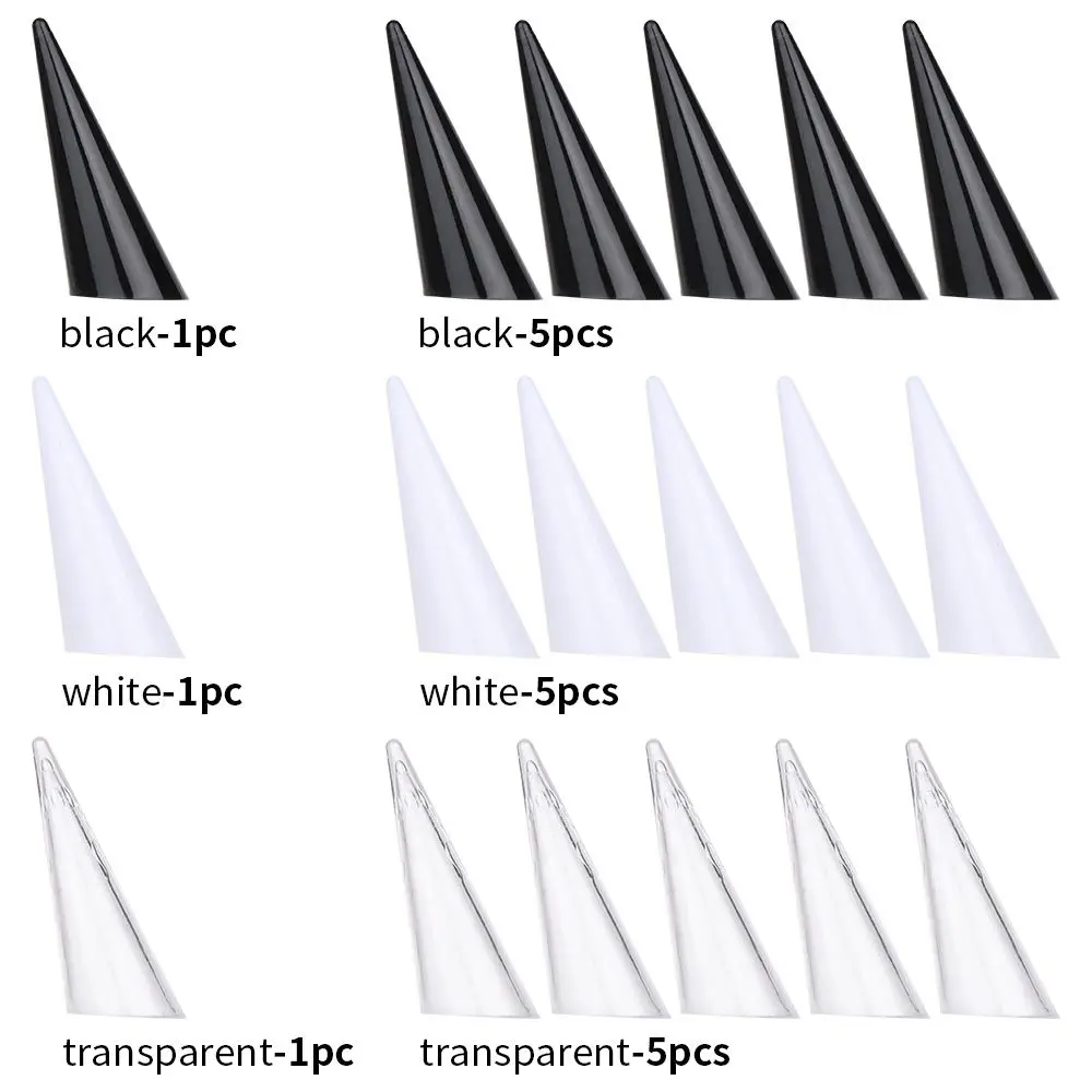 1/5PCS Gift White Black Transparent Fingertip Conical Acrylic Holder Jewelry Show Ring Display Stand Jewellery Organizer