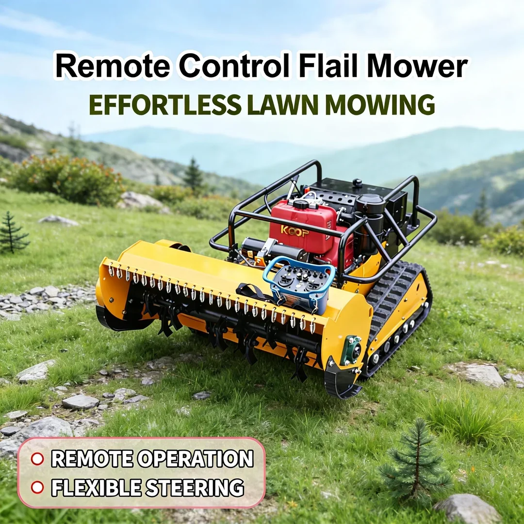 

Customized Heavy Duty Crawler Flail Lawn Mower 459CC E-Start EPA Euro V Certified For Agriculture Forestry Weeding