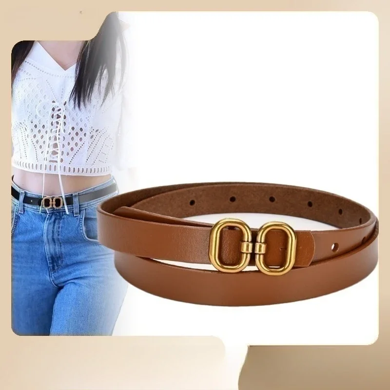 Internet Celebrity New Retro Cowhide Women's Belt Simple Casual Pants Belt Decoration Sweater Jacket Leather Belt