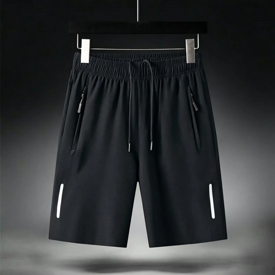 Herren Sommer ultra dünne Eis Seide Strand Casual Shorts Joggen Sport schnell trocknen männliche Reiß verschluss lose Fitness studio Sport kurze Hosen Jogging hose